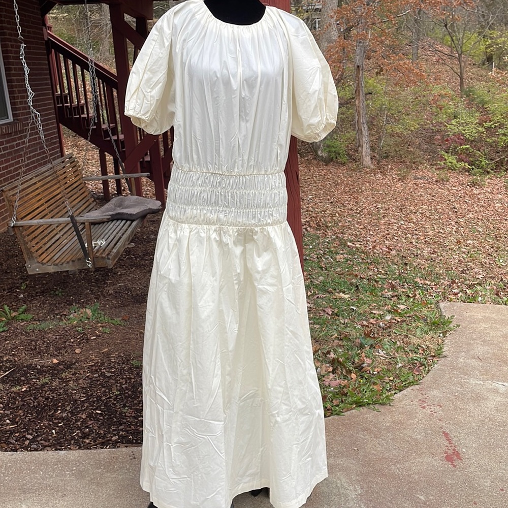 NWOT MODERN CITIZEN Krysta Cinched Waist Blouston Top Dress MAXI DRESS. Size L